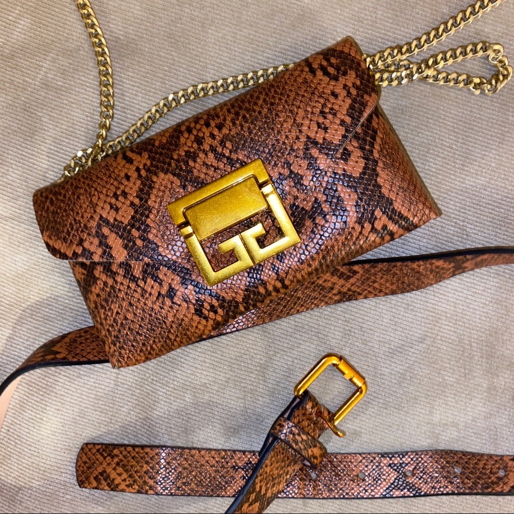 2 IN 1!! Fanny Pack & Shoulder, Snake Pattern Bag